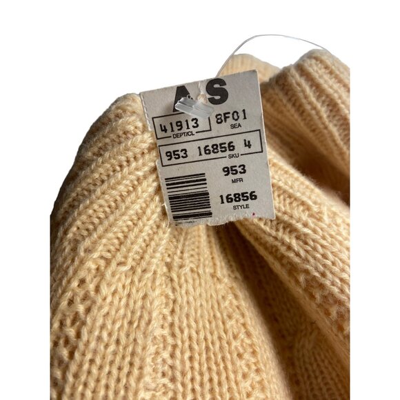 Anne Klein II Womens Wool Blend Knitted Beige Beret Beanie - One Size - Picture 6 of 9